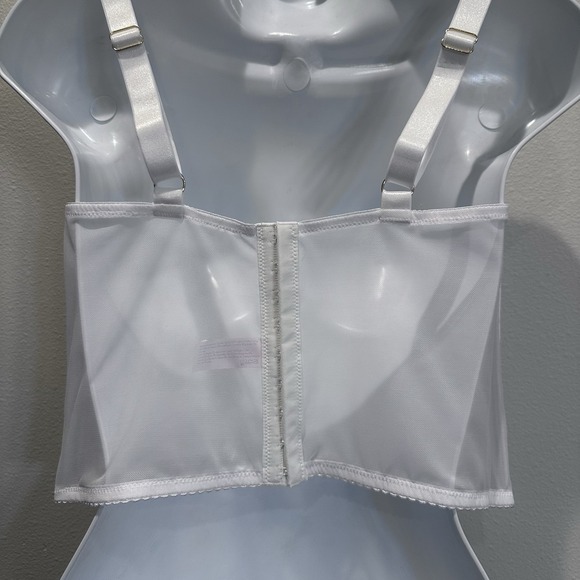NWT Joyspun Sexy Satin Lace Unlined Cups Underwire Bustier White Size Large - Picture 3 of 12